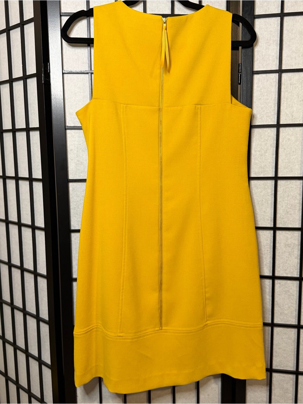Eliza J Yellow Shift Dress Sleeveless Tailored Button Front Dress Size 8 - Picture 5 of 7